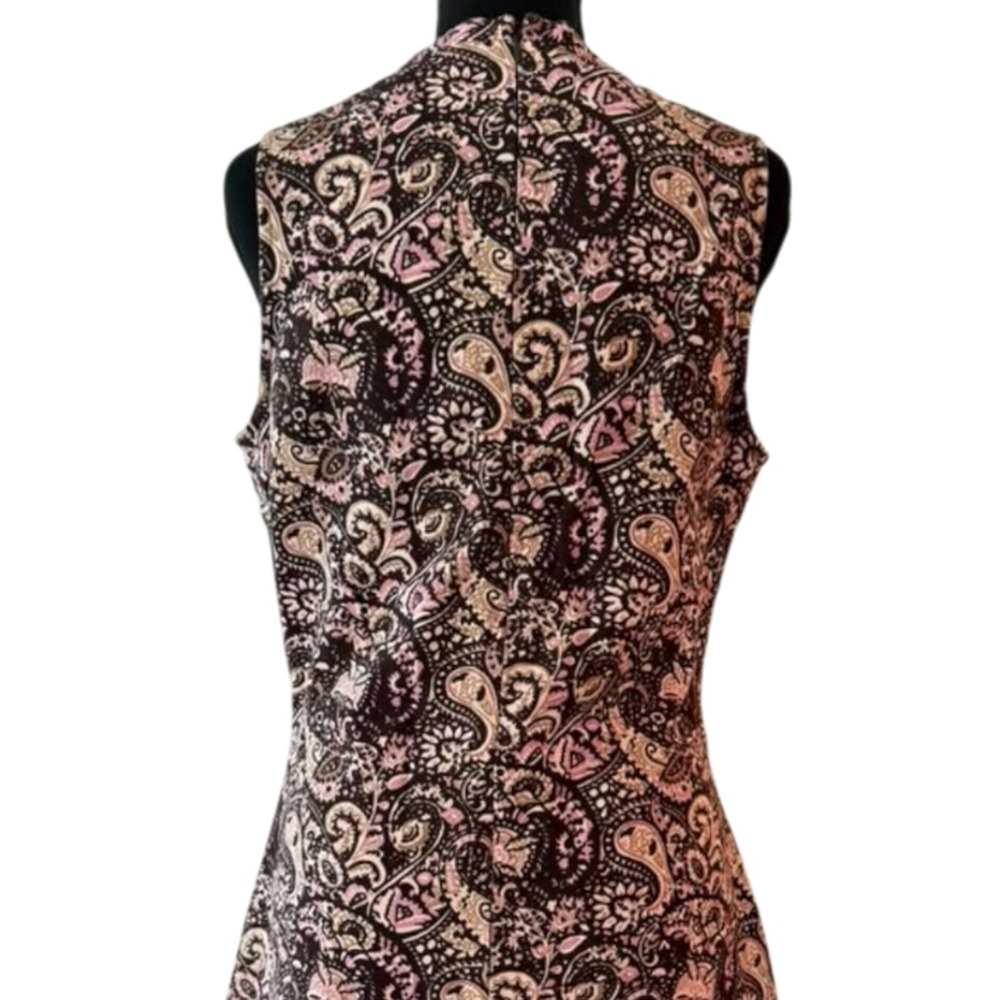 Julia Amory Baby Jane Printed Canvas Black Pink Paisley Sleeveless Mini Dress S - Picture 5 of 10